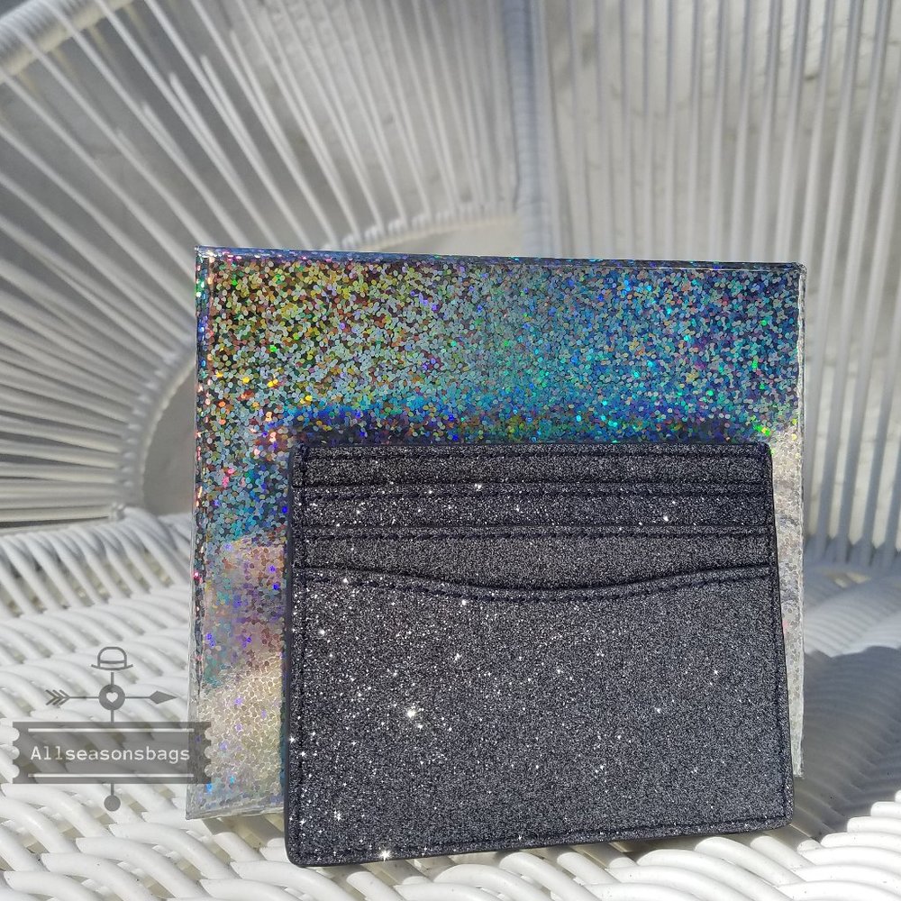 Kate Spade GLITTER card slim holder Dusk Navy - Picture 2 of 5